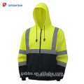 Wholesale ANSI Class 3 High Visibility Zipper Jacket Two Tone Black Bottom Hoodie Safety Sweatshirt Orange